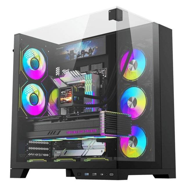 Case DarkFlash TH285 Plus 8-Fan Case With V92 9.2" Screen (Black)