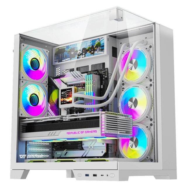 Case DarkFlash TH285 Plus 8-Fan Case With V92 9.2" Screen (White)