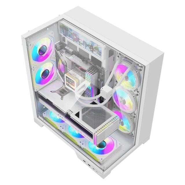 Case DarkFlash TH285 Plus 8-Fan Case With V92 9.2" Screen (White)