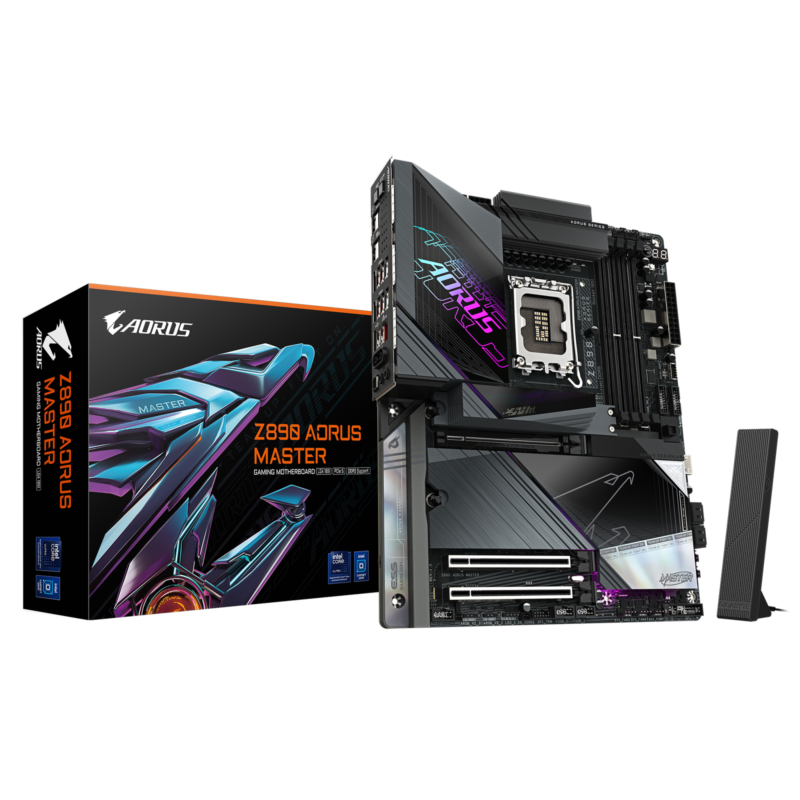Motherboard GIGABYTE Z890 AORUS MASTER ATX Motherboard - LGA 1851, DDR5 (OC), PCIe 5.0, 5× M.2, Dual Thunderbolt 4, Wi-Fi 7, Dual 10GbE