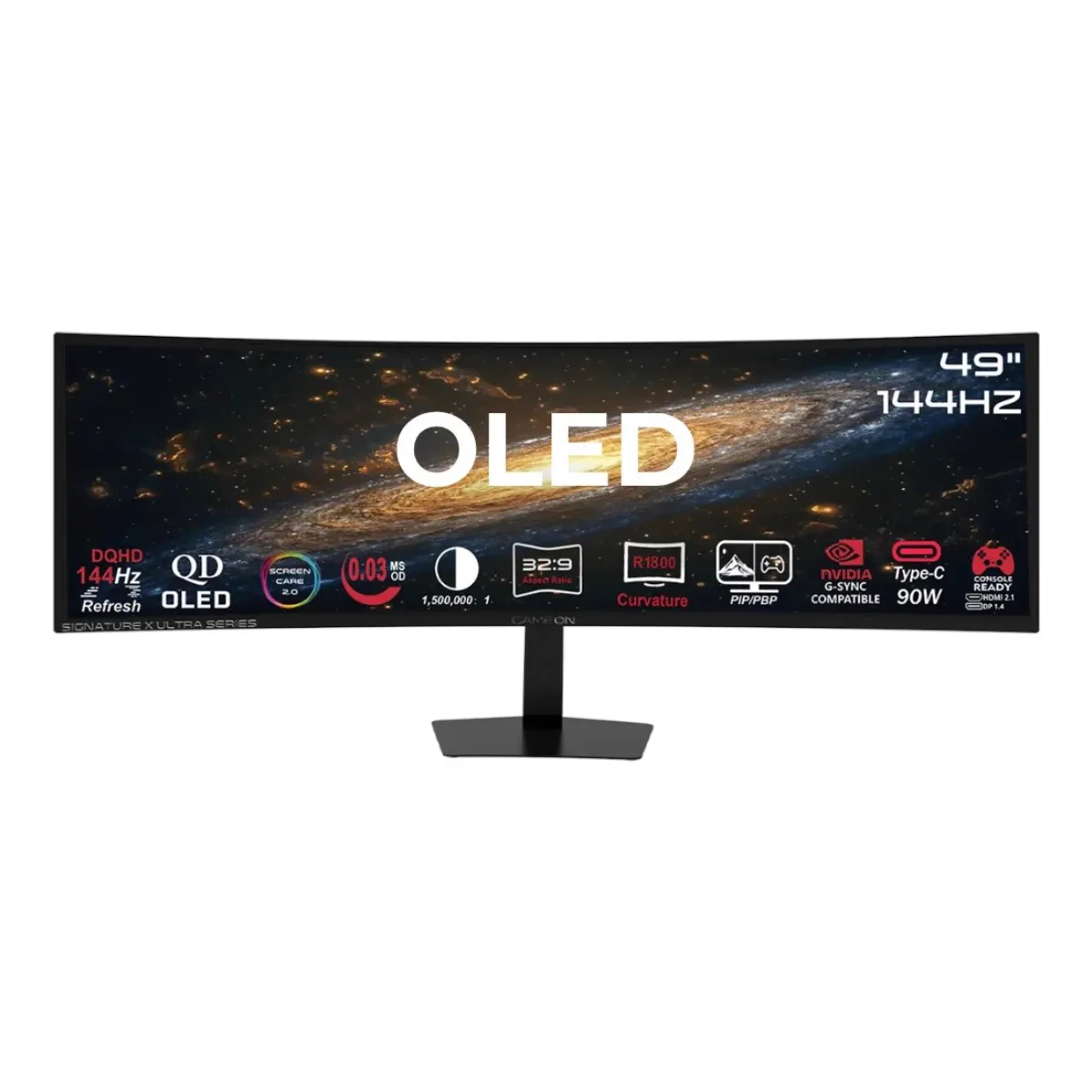 GAMEON 49In Curved QD OLED, 144Hz 0.03ms GOM49DQDOLD144