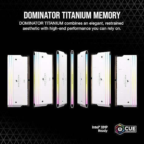 CORSAIR Dominator Titanium RGB DDR5 RAM 64GB (2x32GB) DDR5 6000MHz CL30 Intel XMP iCUE