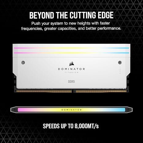 CORSAIR Dominator Titanium RGB DDR5 RAM 64GB (2x32GB) DDR5 6000MHz CL30 Intel XMP iCUE
