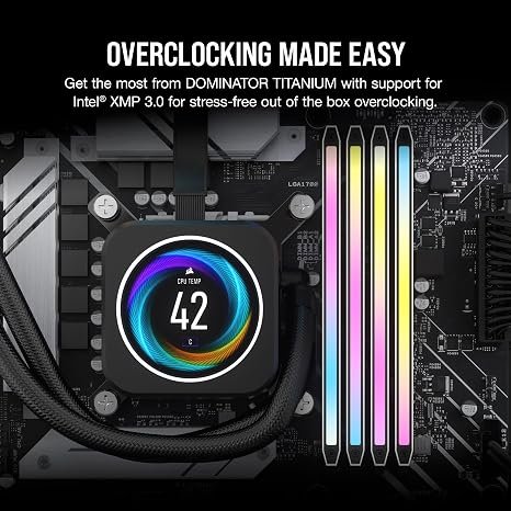 CORSAIR Dominator Titanium RGB DDR5 RAM 64GB (2x32GB) DDR5 6000MHz CL30 Intel XMP iCUE