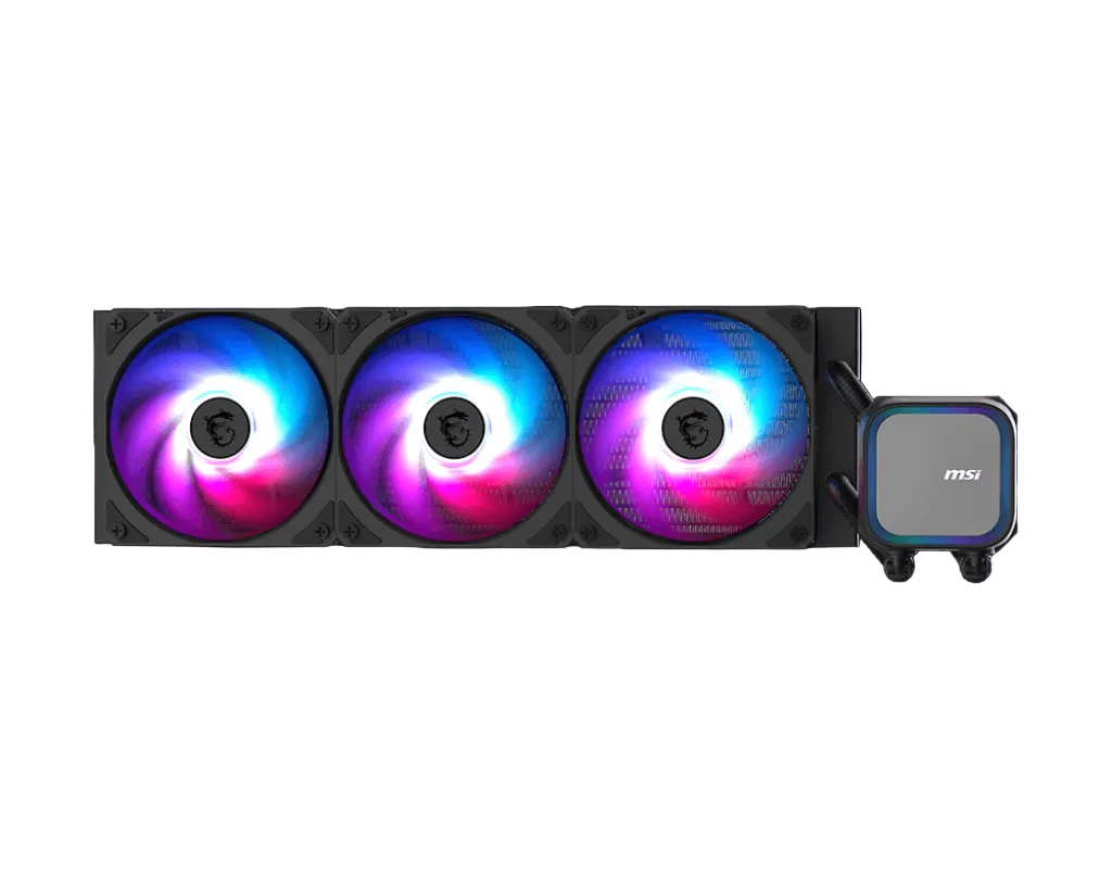 Cooler MSI MAG CORELIQUID A13 360 AIO Liquid Cooler - 360mm Radiator, ARGB, CycloBlade Fans, Copper Base, LGA1700/AM5 Support — Black