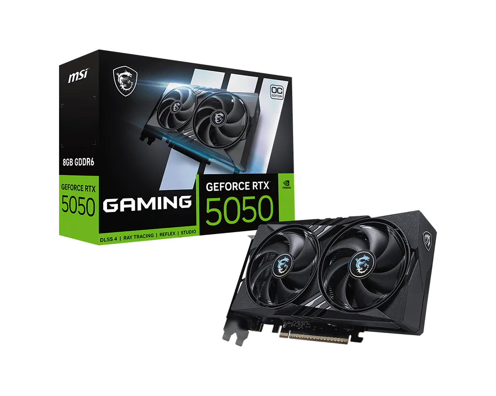 Graphics Card MSI GeForce RTX 5050 8G GAMING OC Graphics Card - 8GB GDDR6, 2632MHz Boost, Triple DisplayPort, HDMI 2.1b