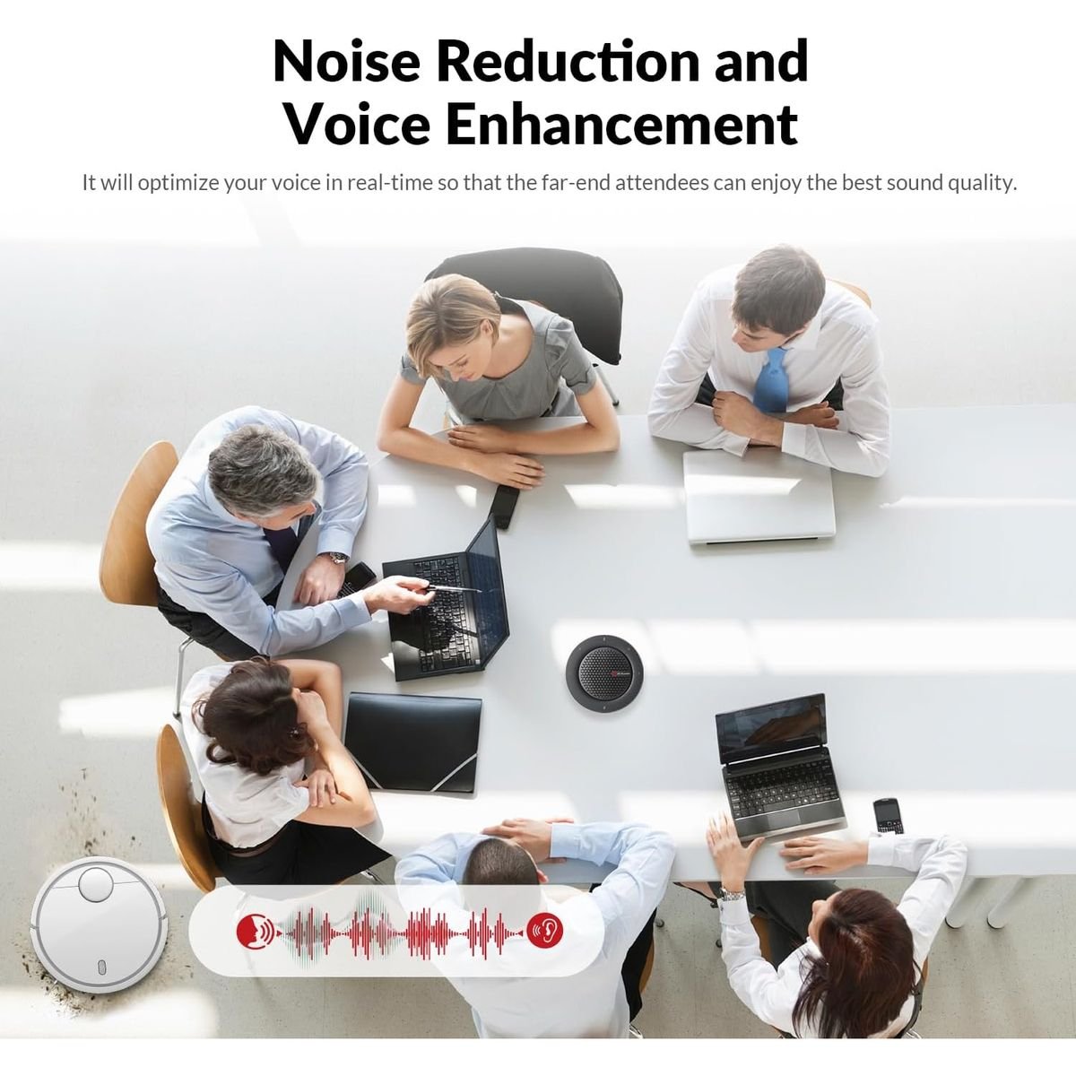 Cooler AV ACCESS AnyCo A5 USB/Bluetooth Conference Speakerphone with 4 Mics, 360° Pickup, 10-Hour Battery