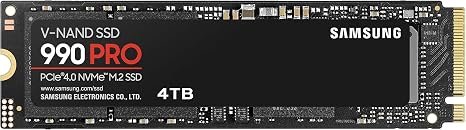 Samsung SSD 990 PRO 4TB, PCIe 4.0 M.2 2280, Up to 7,450 MB/s