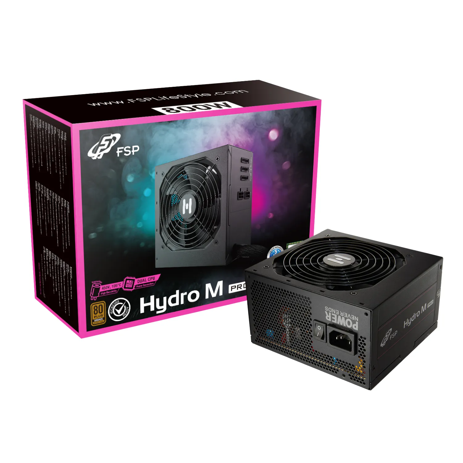 Power Supply FSP PSU FSP Hydro M PRO 800W 80 Plus Bronze